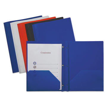 Universal® Plastic Twin-pocket Report Covers, Three-prong Fastener, 11 X 8.5, Roya Blue- Royal Blue, 10-pack freeshipping - TVN Wholesale